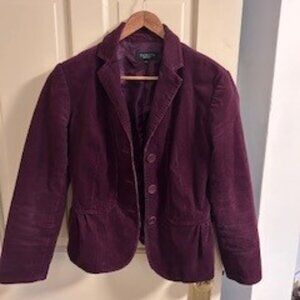 Talbots Women's Burgundy Wine Corduroy Blazer
